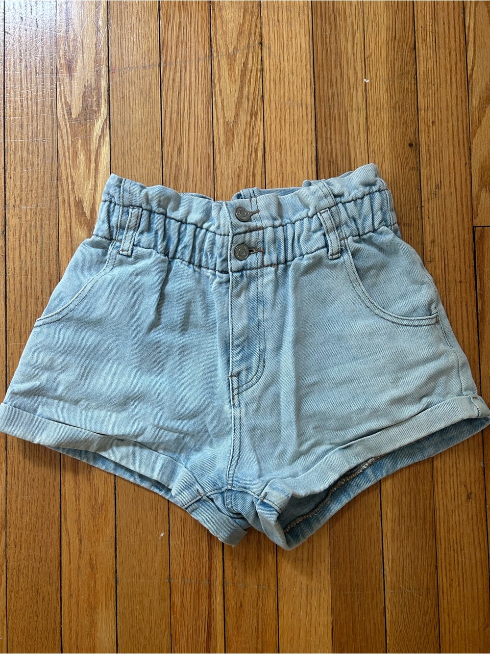 PacSun Light Blue High-Rise Denim Mom Shorts
